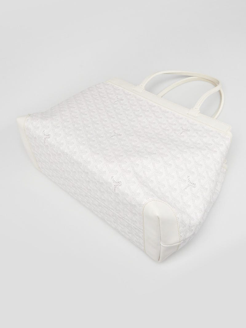 HealthdesignShops, White Chevron Print Coated Canvas Bellechasse PM Tote  Bag