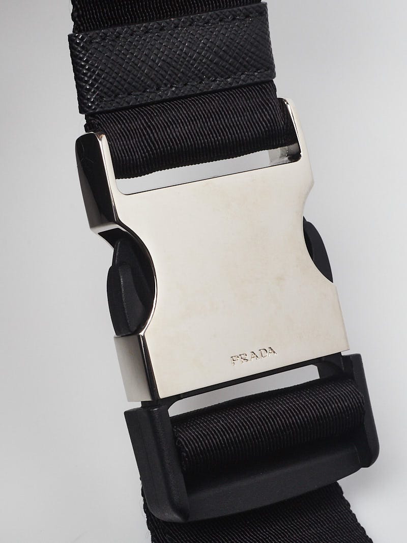 Prada Black Tessuto Nylon Logo Belt Bag 2VL977 | Yoogi's Closet