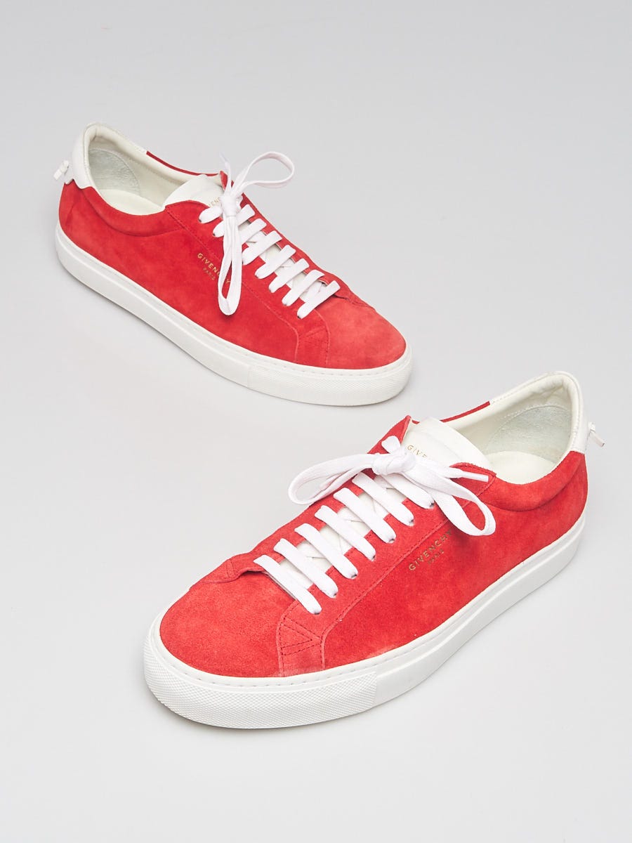 Givenchy Red Suede Urban Knots Sneakers Size /42 - Yoogi's Closet