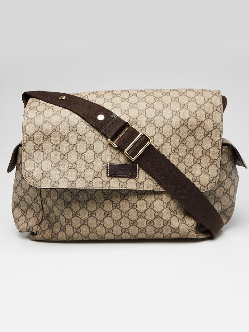 Gucci Beige/Ebony GG Coated Canvas Messenger Diaper Bag - Yoogi's