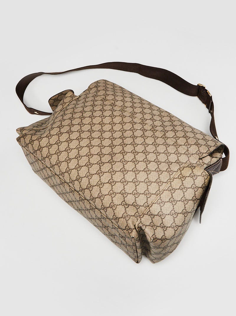 GUCCI Diaper GG Canvas Shoulder Bag Beige 211131