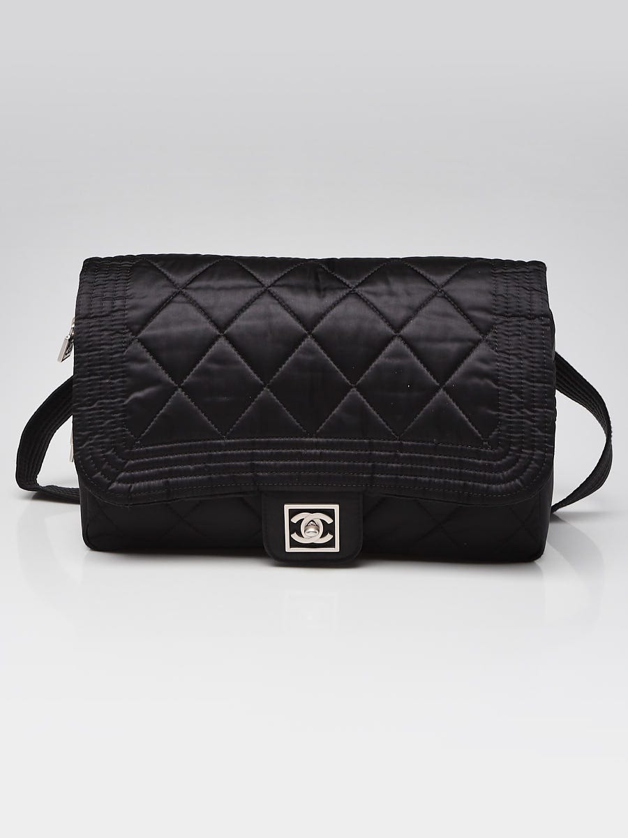 Chanel Black Quilted Nylon Sport CC Flap Backpack Bag - Yoogi's Closet