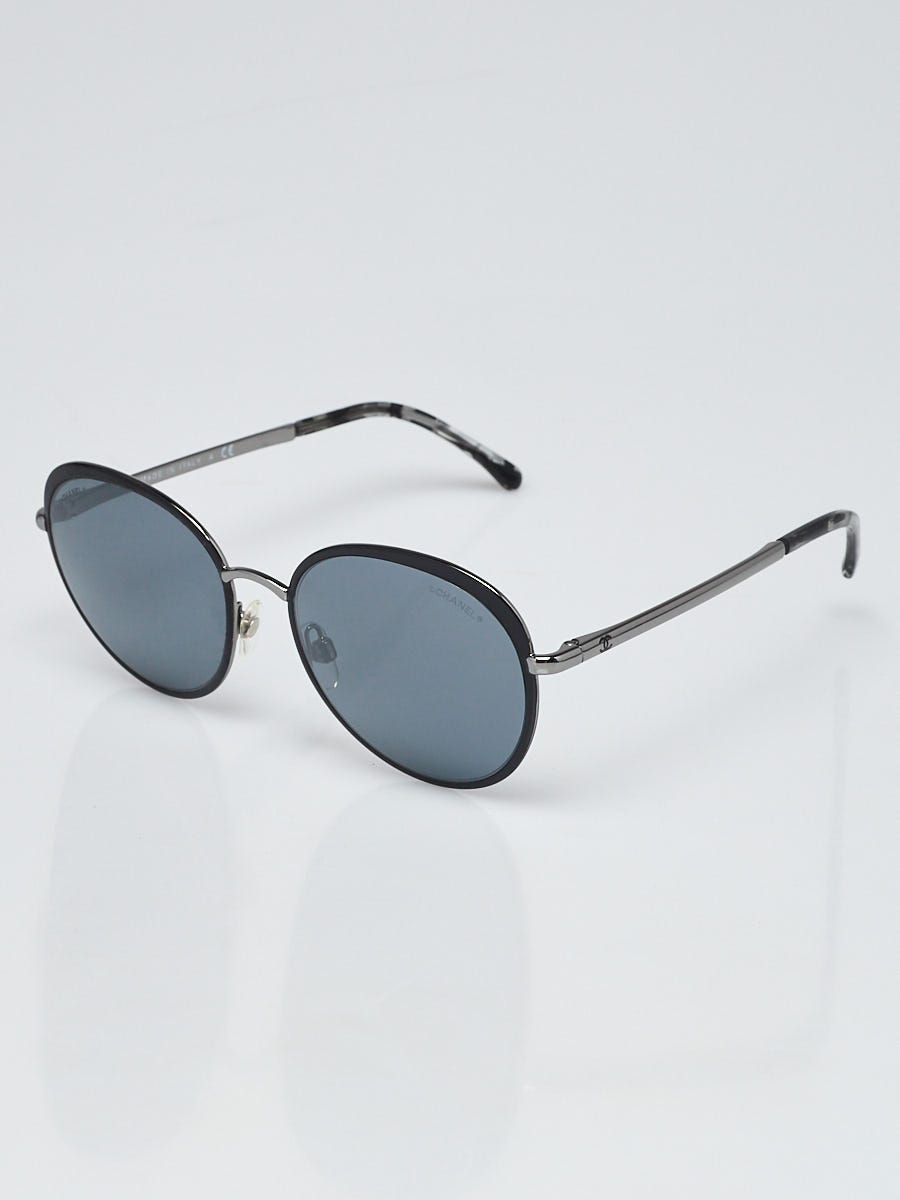Chanel Silver Metal Round CC Logo Sunglasses-4206 - Yoogi's Closet