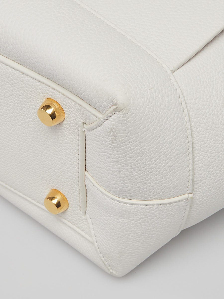 Bottega Veneta White Grainy Calf Leather Arco Tote Bag