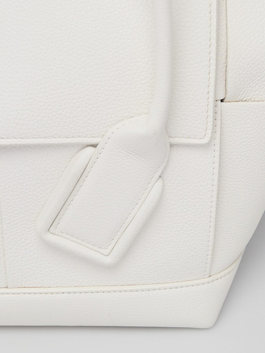 Bottega Veneta White Grainy Calf Leather Arco Tote Bag