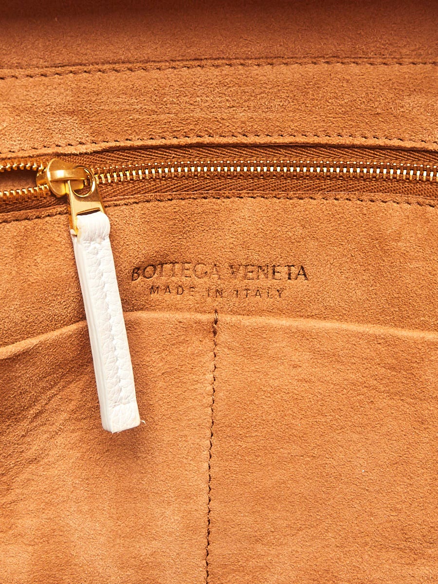 Bottega Veneta White Grainy Calf Leather Arco Tote Bag