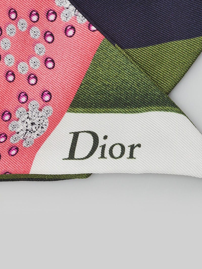 Christian Dior Multicolor Silk Floral Graphic Print 'E