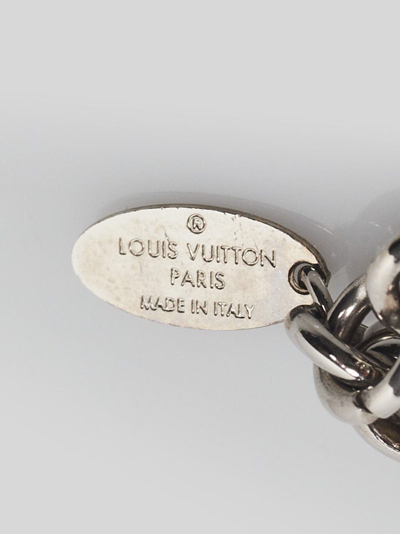 Auth LOUIS VUITTON Stripes Flowers Bag Charm Key Holder Ring