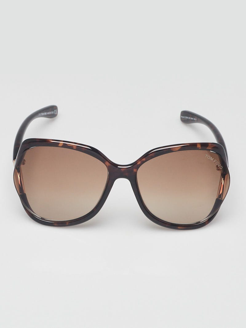 Tom Ford Tortoise Shell Acetate Oversized Frame Anouk 02 Sunglasses TF578 Yoogi s Closet