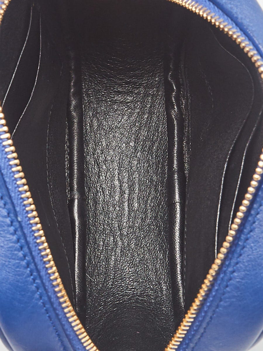 Yves Saint Laurent Blue Leather Monogram Mini Camera Bag - Yoogi's Closet