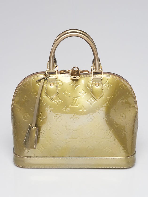 Louis Vuitton Gris Art Deco Monogram Vernis Alma PM Bag - Yoogi's Closet