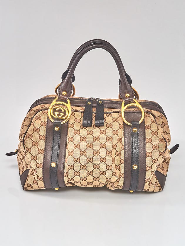 Gucci Beige/Ebony GG Canvas Large Interlocking G Doctor's Bag
