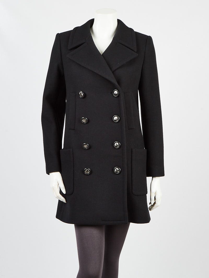 Louis Vuitton - Authenticated Coat - Wool Black for Women, Very Good Condition