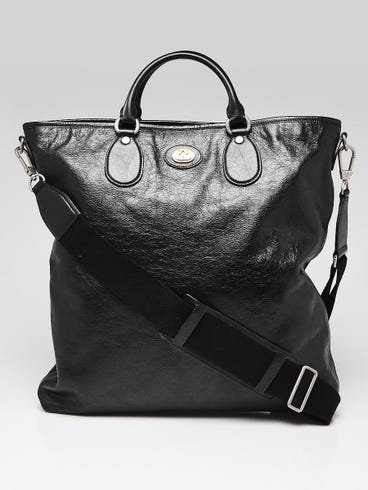 Gucci Black Textured Leather Morpheus Militare Crossbody Tote Bag