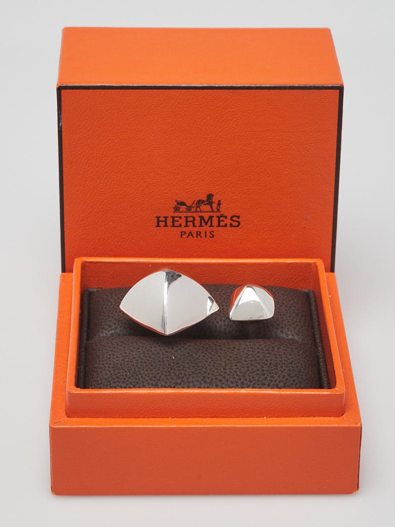 Hermes Sterling Silver Collier de Chien Rock Ring Size 6/52