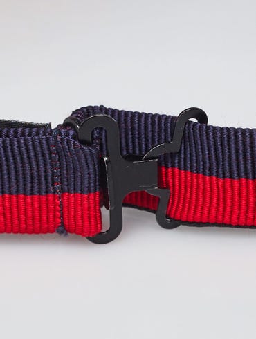 Gucci Red/Blue Vintage Web Grosgrain Ribbon Tiger Neck Bow