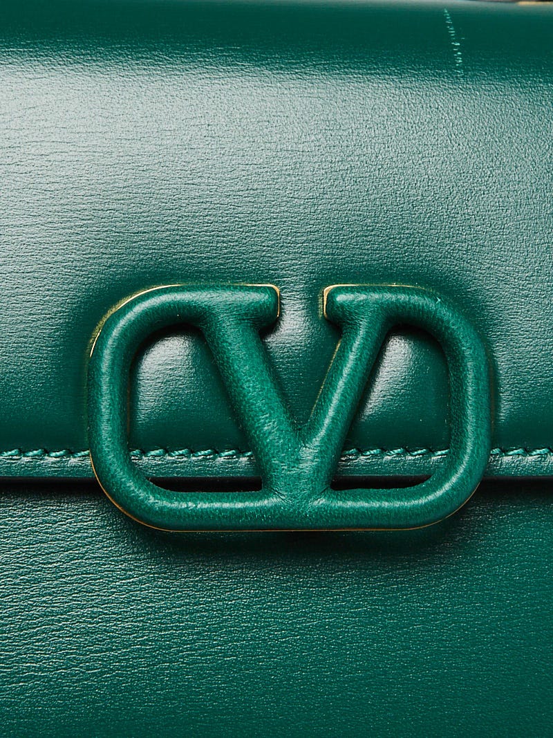 VALENTINO Green Smooth Calfskin Leather VSLING Micro Shoulder Bag *READ*
