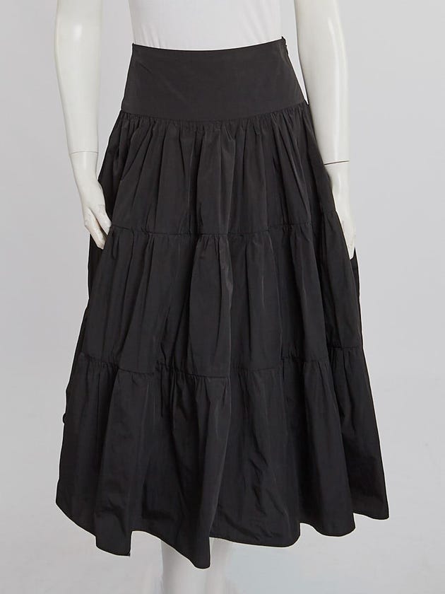 Christian Dior Black Polyester Tiered Skirt Size 4