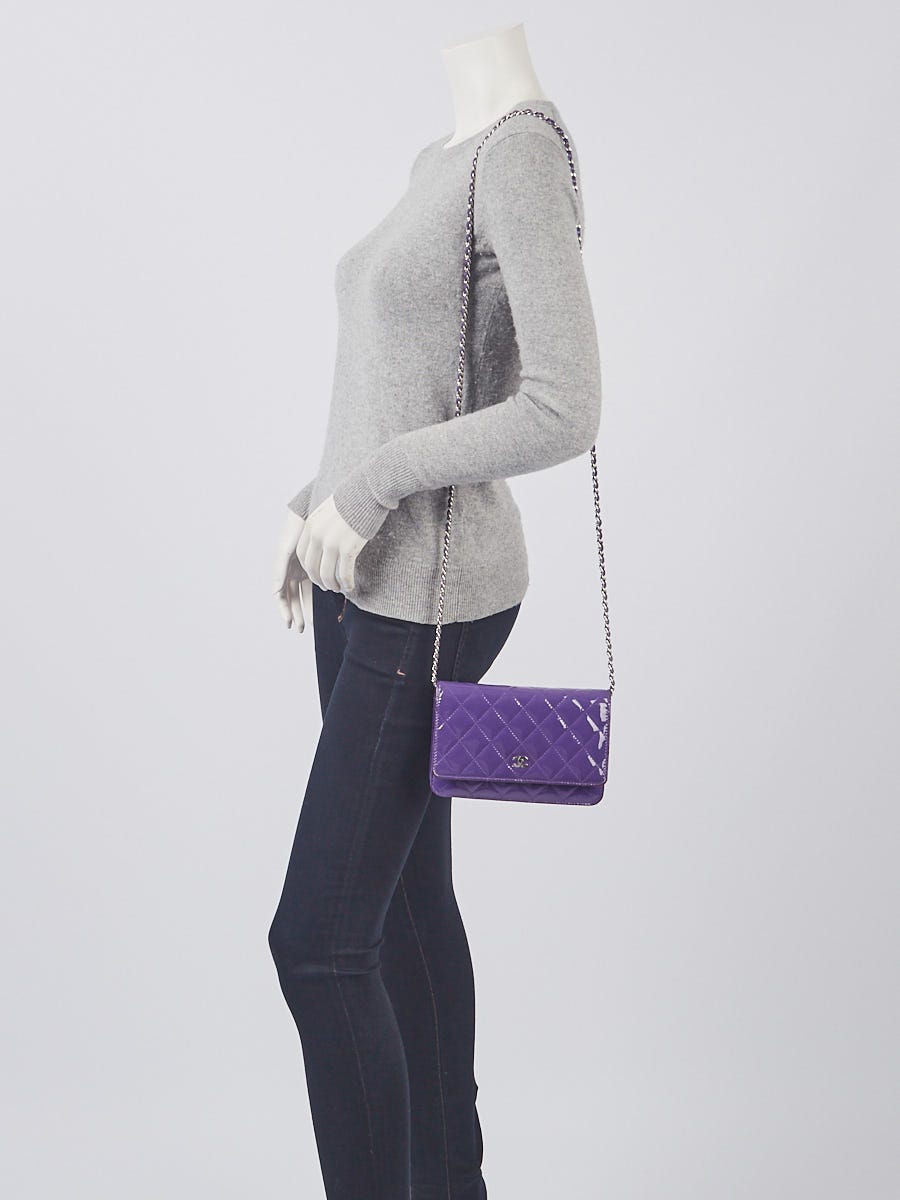 【ヴィンテージ】Rank:S☆Chanel Purple ロゴ ショルダーバック Chanel 22S Heart bag with chain purple lambskin | Vintage-United