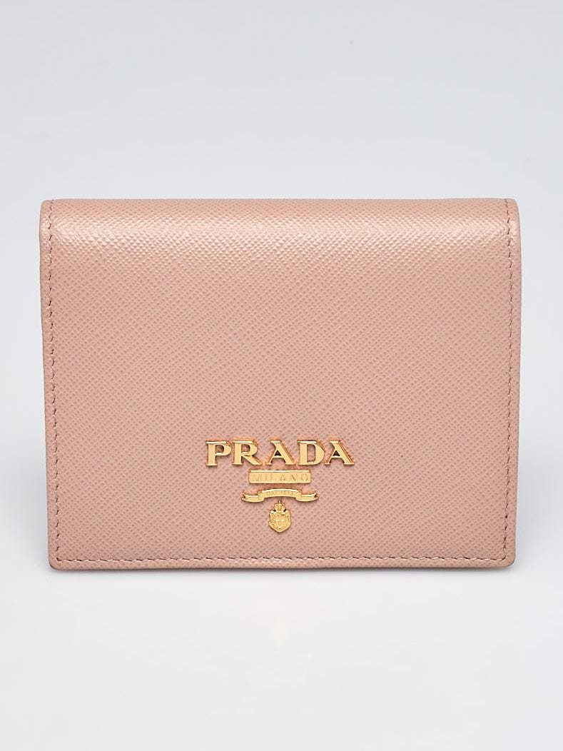 Prada - Pink Saffiano Trifold Wallet