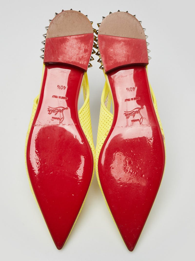 Christian Louboutin Citron Perforated Suede Spiked Hall 20