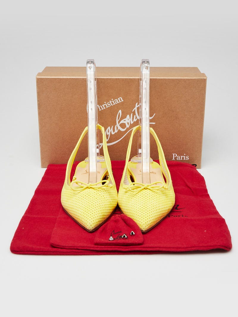Christian Louboutin Citron Perforated Suede Spiked Hall 20