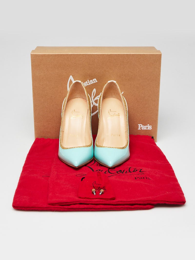 Christian Louboutin White/Gold/Opaline Leather and Glitter Christian Louboutin White/Gold/Opaline Leather and Glitter