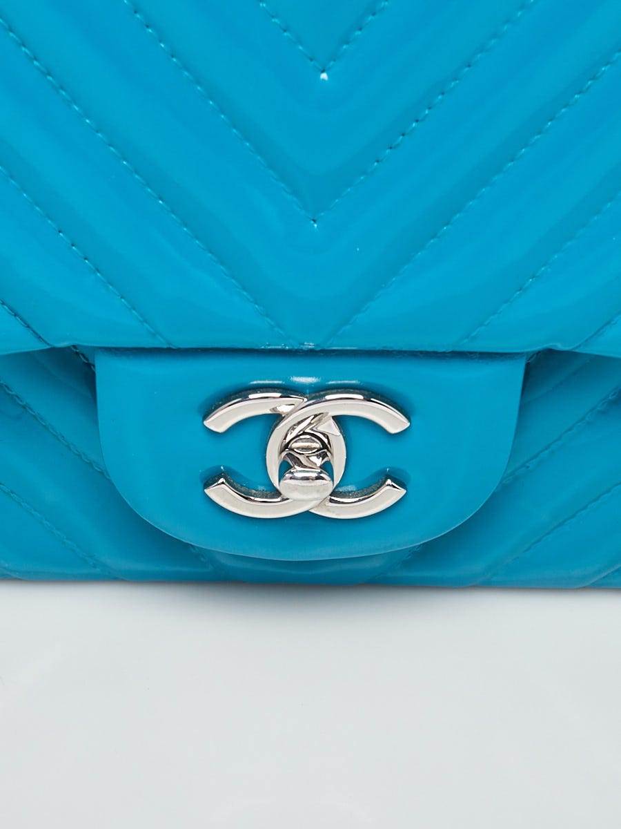 Chanel Mini Flap Blue Chevron