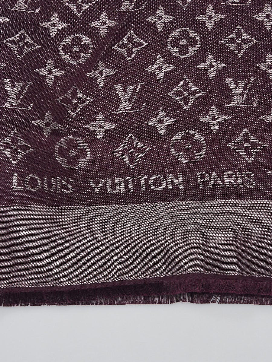 Louis Vuitton Pink/Purple Monogram Silk/Wool Shine Shawl Scarf - Yoogi's  Closet