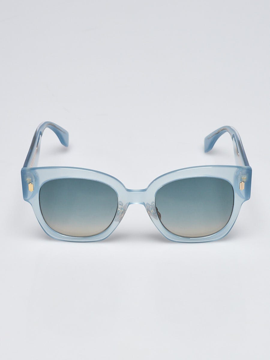 Fendi Light Blue Acetate Gradient Acetate Square Frame  display picture 3