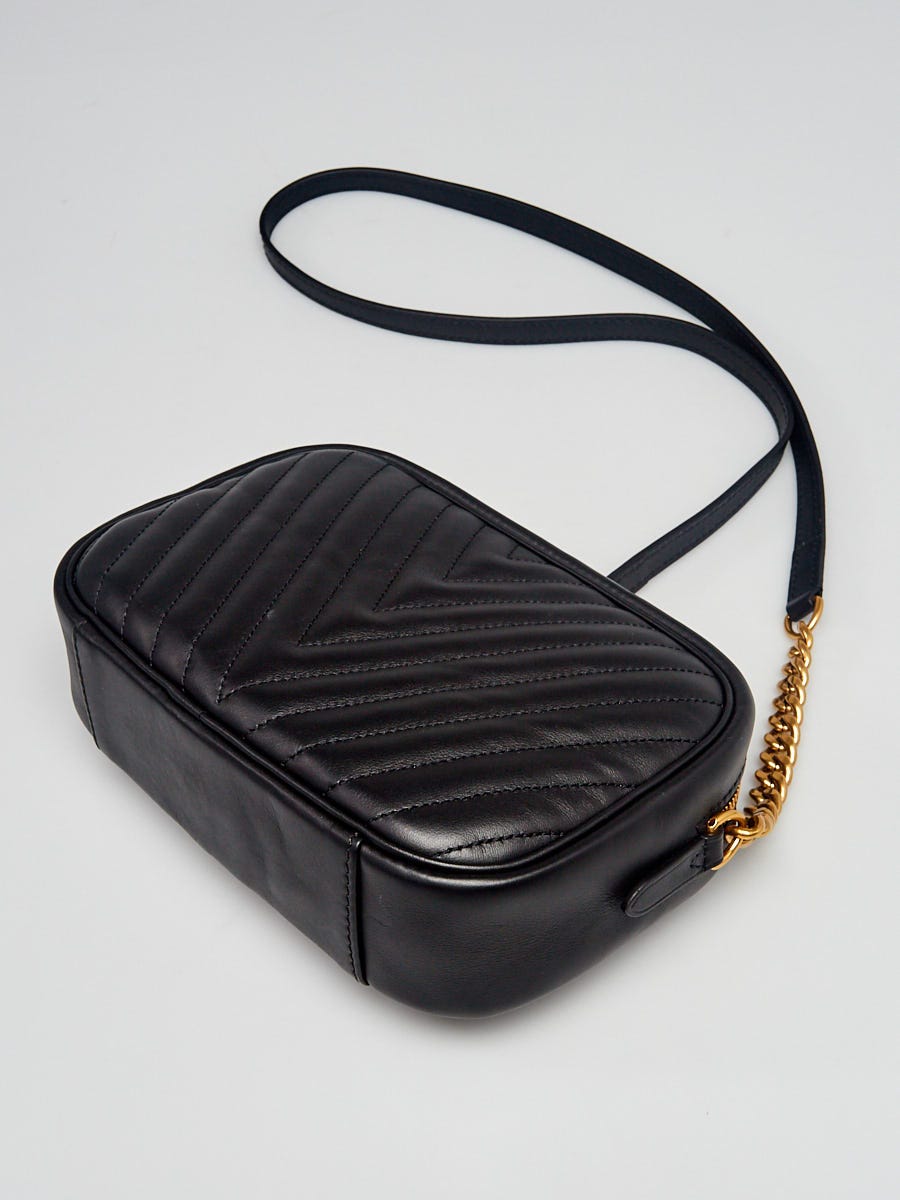 LOUIS VUITTON Black Chevron Quilted Calfskin Leather New Wave Camera Bag at  1stDibs