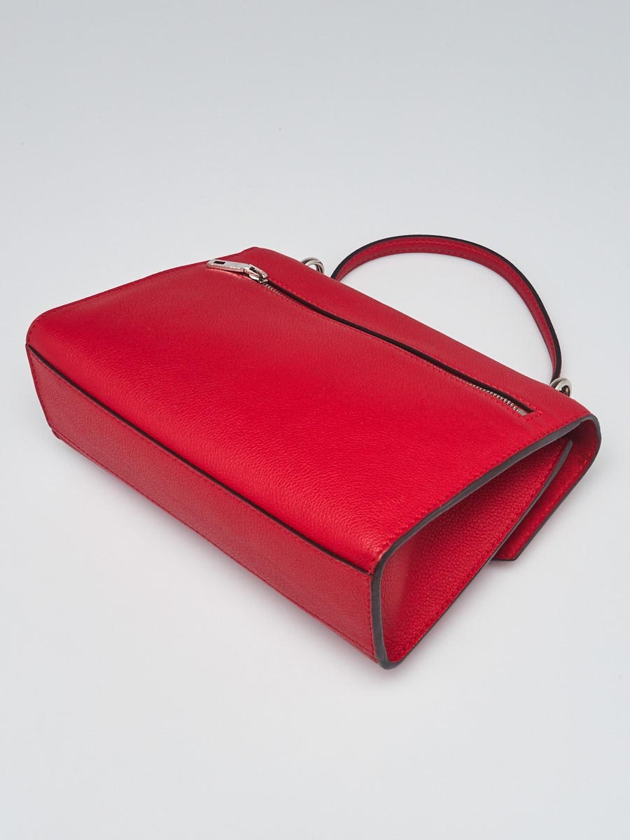 Louis Vuitton Red Pebbled Leather Mylockme BB Bag - Yoogi's Closet