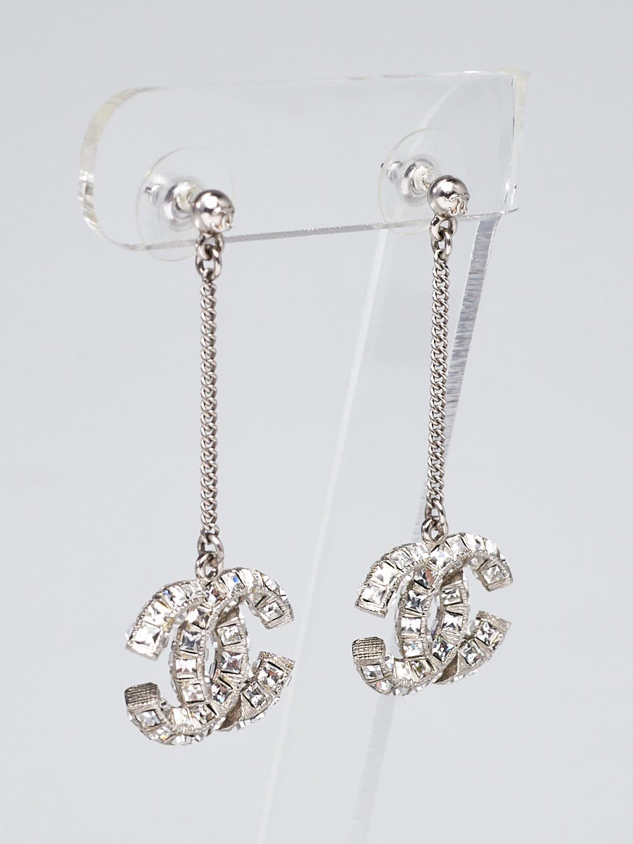 Chanel Crystal CC Drop Earrings - Yoogi's Closet