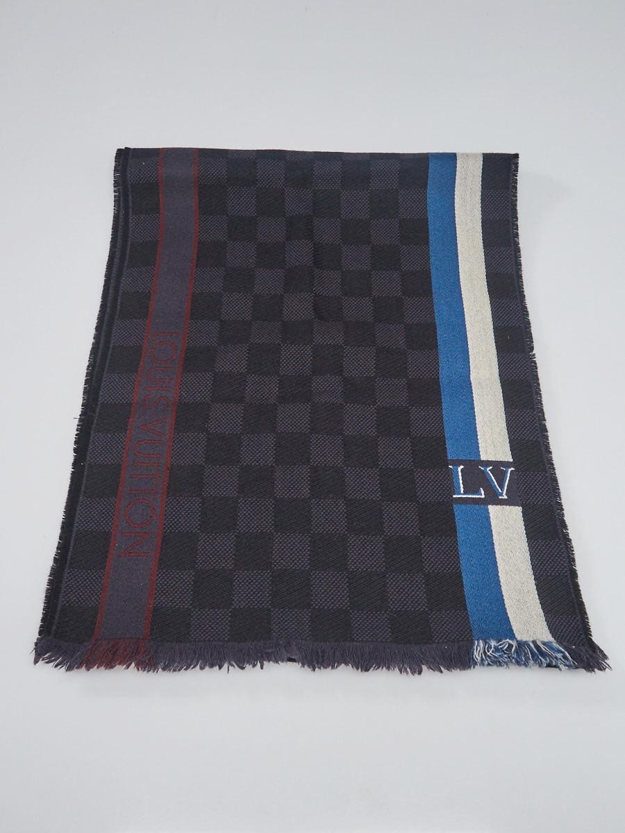 Louis Vuitton Blue Messager Damier Wool Scarf