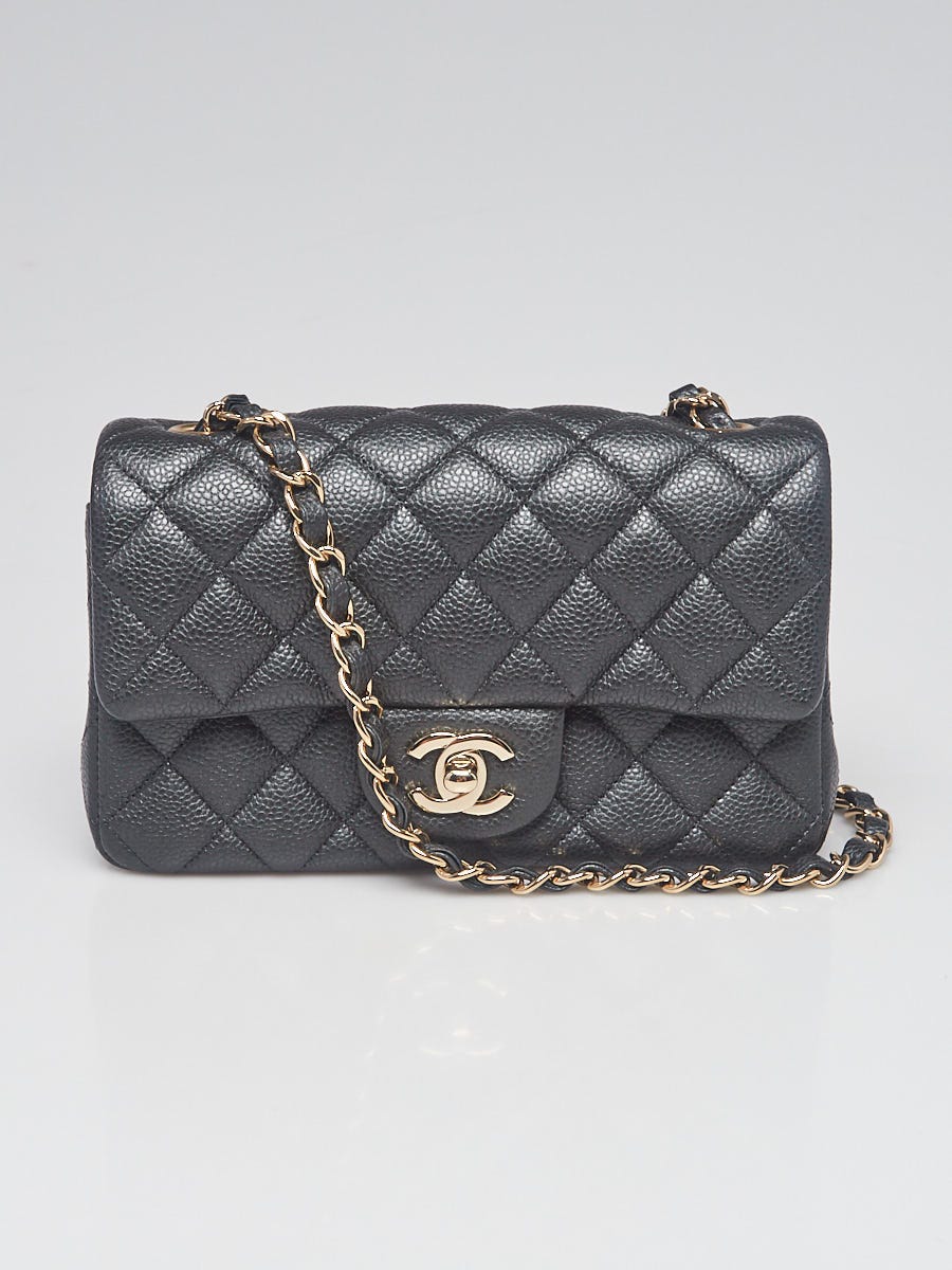 Unboxing CHANEL mini flap dark grey caviar leather/ Chanel LV 