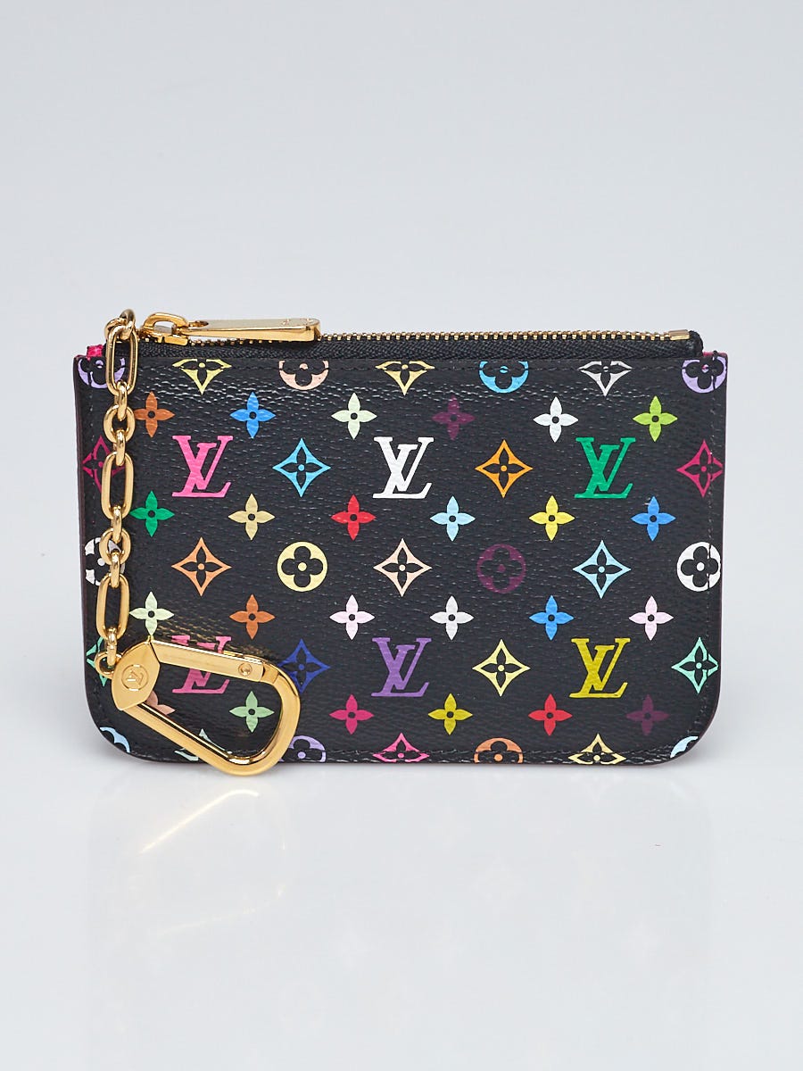 Louis Vuitton Black Monogram Multicolor Key and Change Pouch