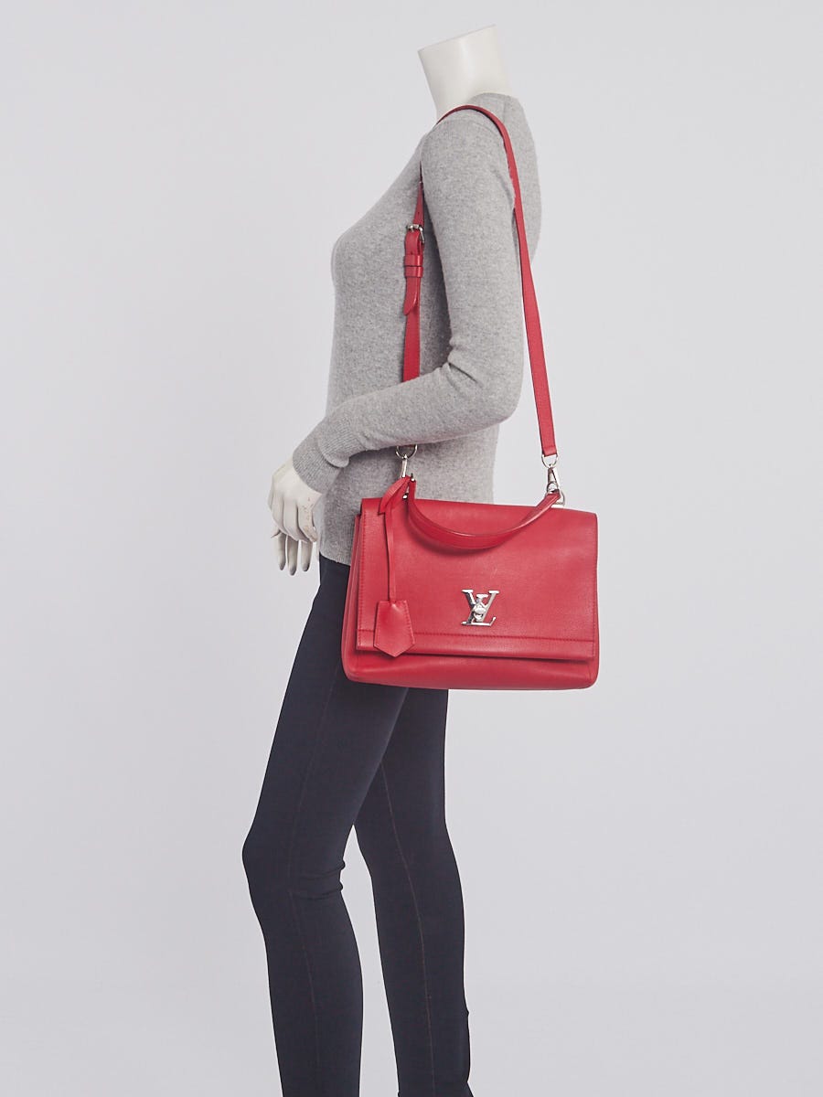 Louis Vuitton Rubis Pebbled Leather Lockme II BB Bag - Yoogi's Closet