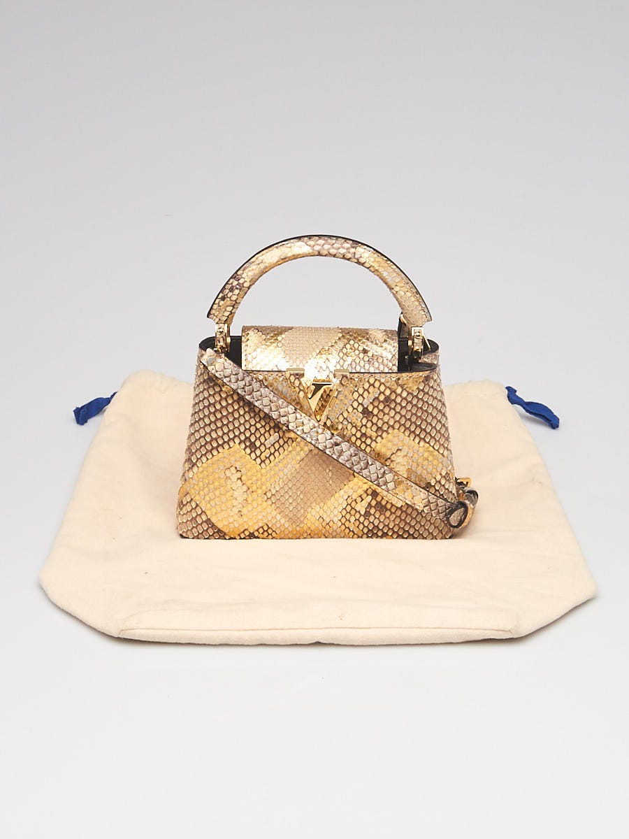 Louis Vuitton Capucines Mini - Pink/Gold Python For Sale at 1stDibs