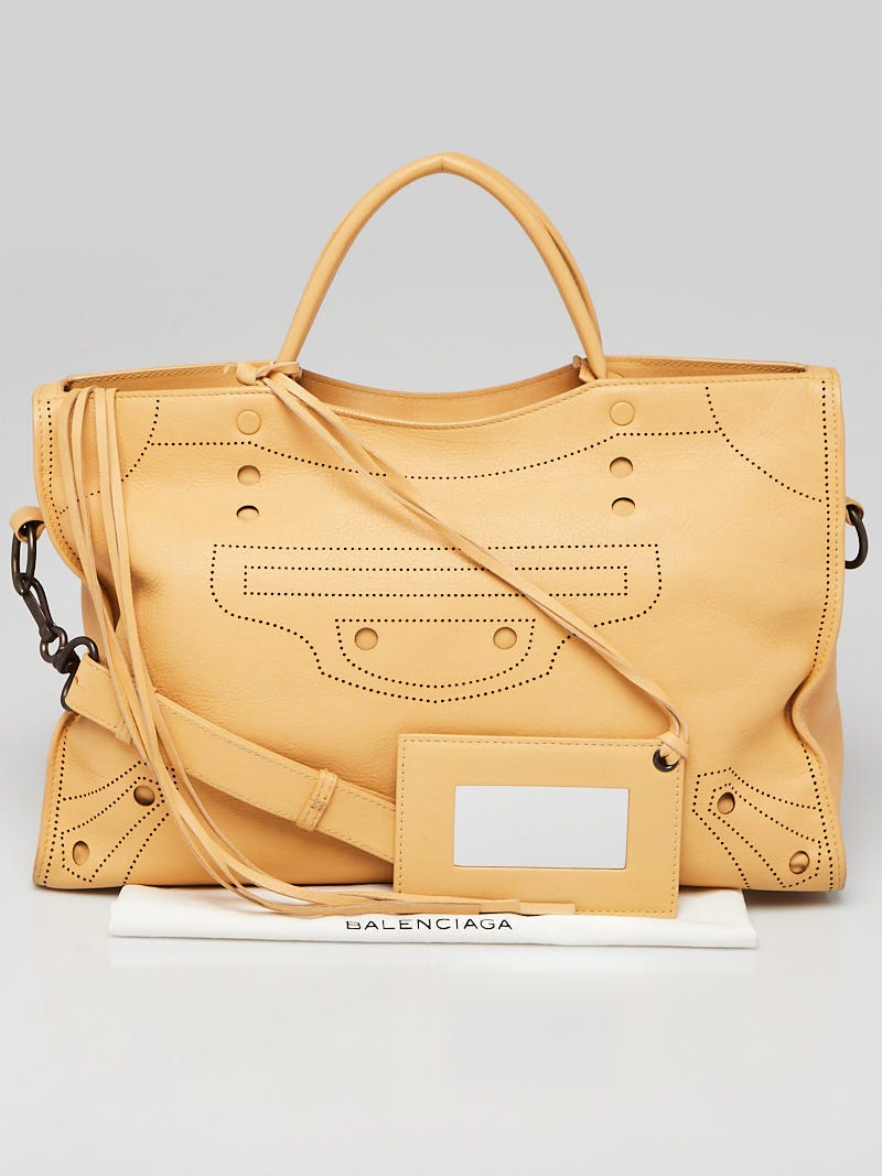 Balenciaga Beige Ocre Calfskin Leather Bag - Yoogi's