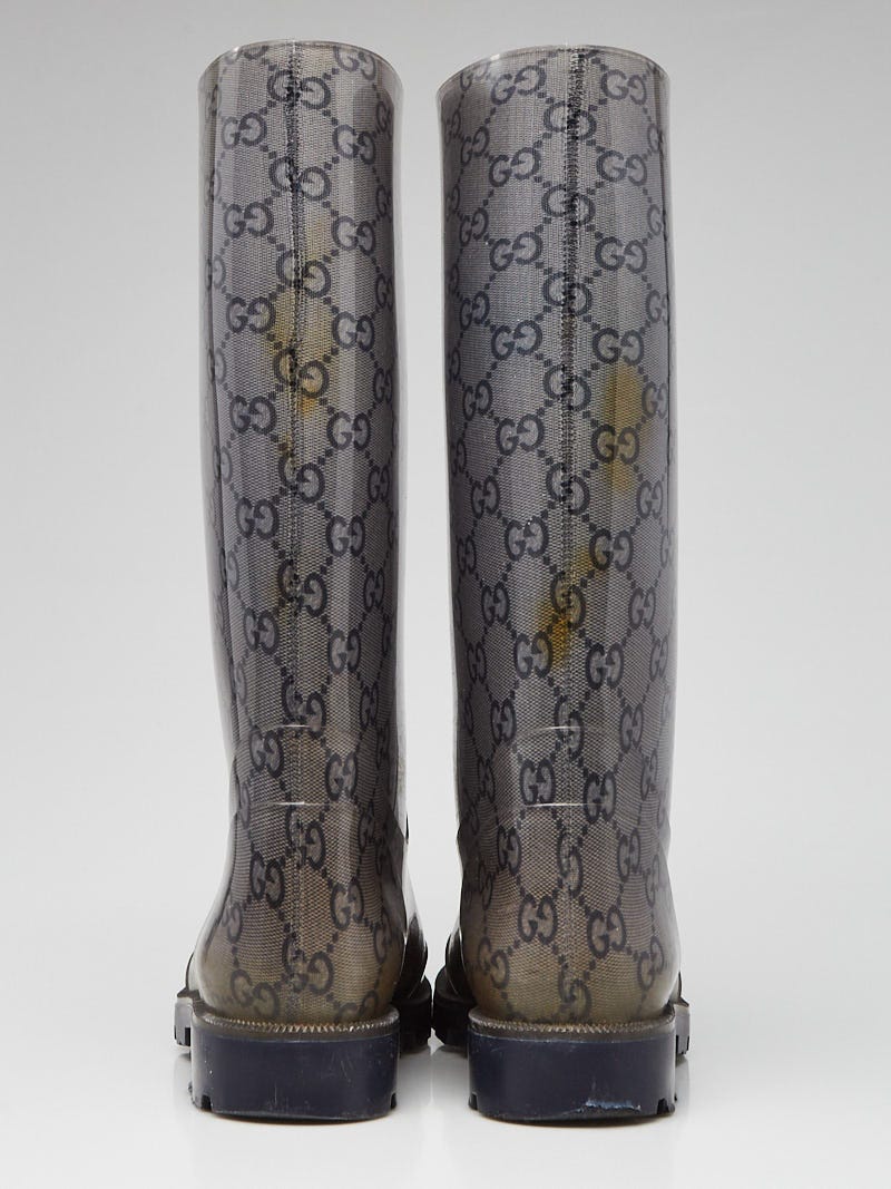 Gucci Black Rubber Horsebit Rain Boots Size 4.5/35