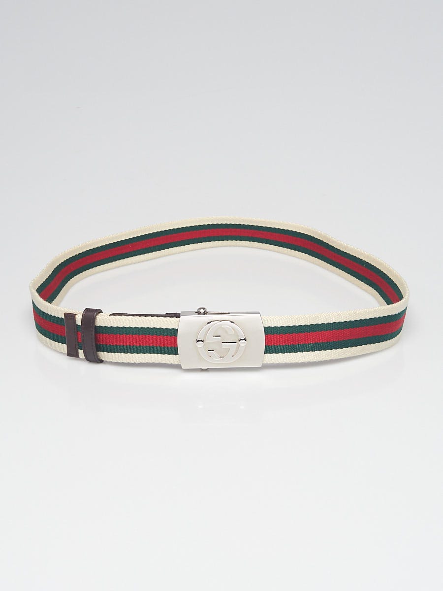 Gucci Web Belt with Rectangular Buckle