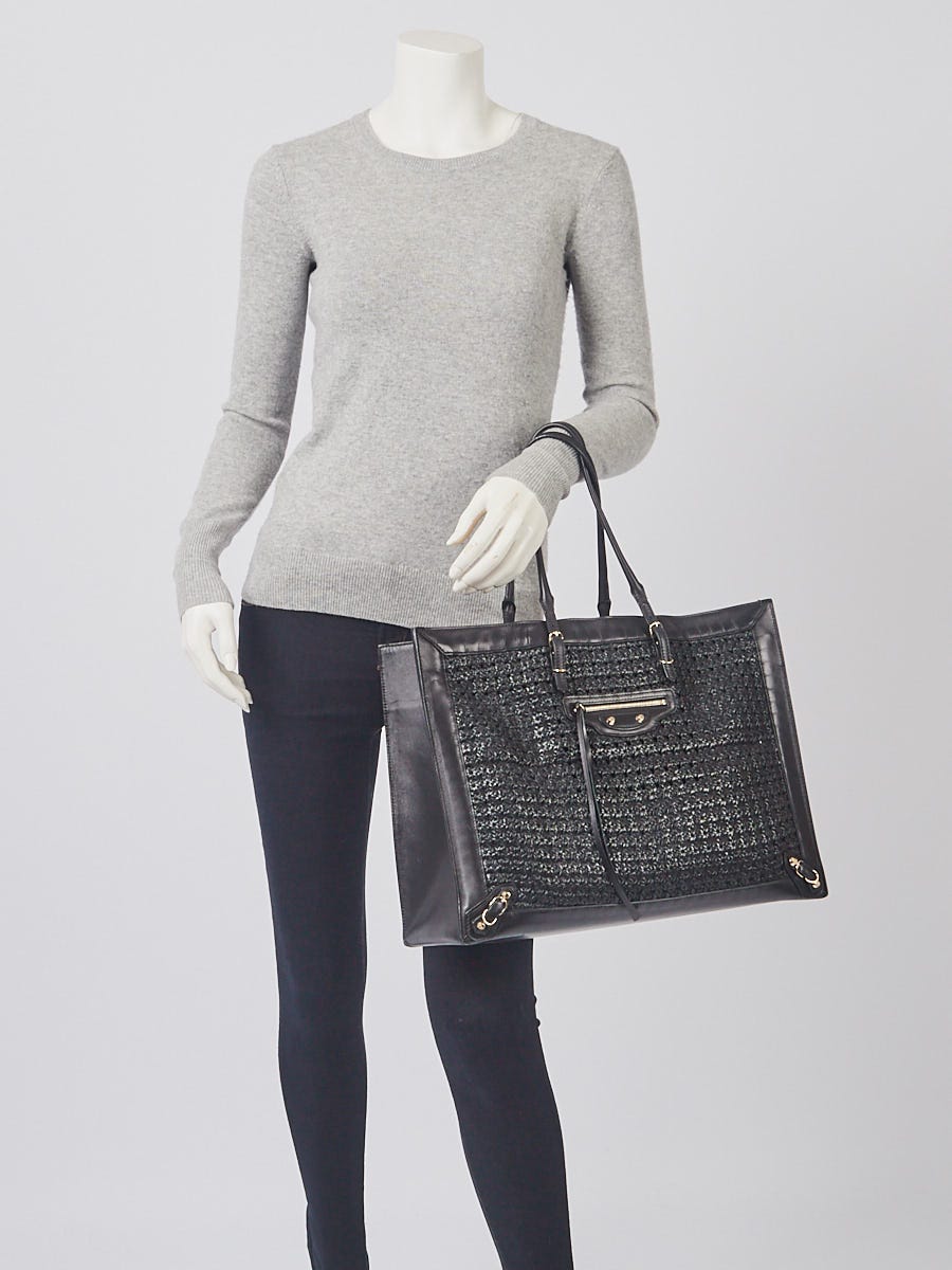 Balenciaga Papier Merino Lamb Wool Tapioca Satchel