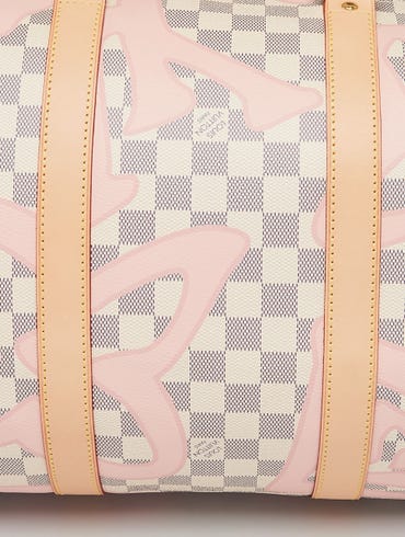 Louis Vuitton Limited Edition Damier Azur Tahitiennes Canvas Keepall 50 Bandouliere  Bag - Yoogi's Closet