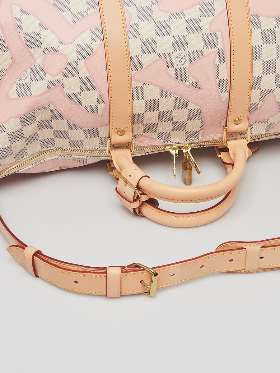 Louis Vuitton Keepall Bandouliere 50 Tahitienne Pink Damier Azur
