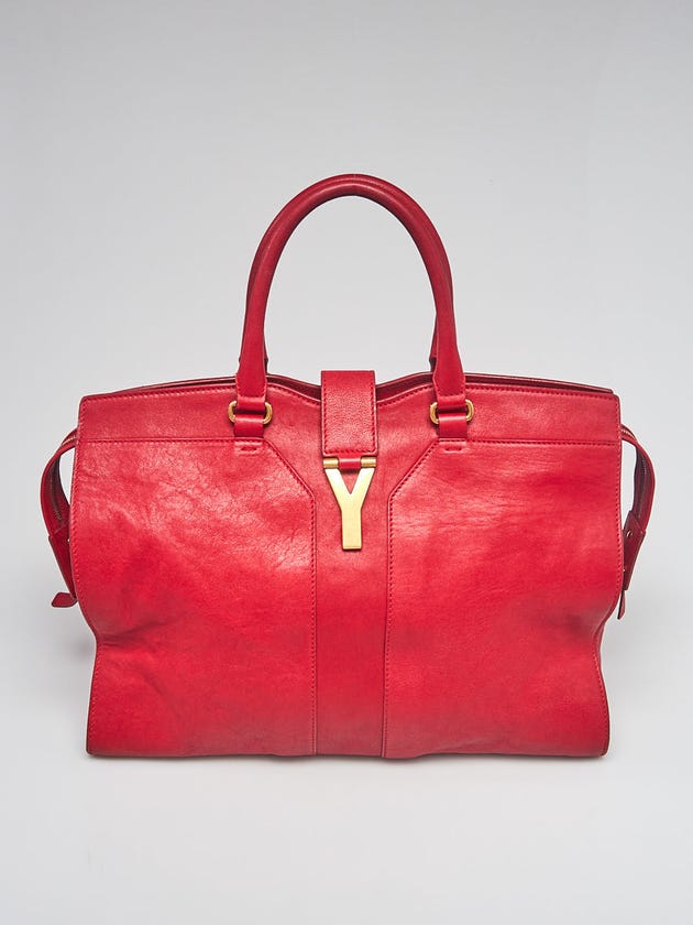 Yves Saint Laurent Red Leather Large Cabas ChYc Bag