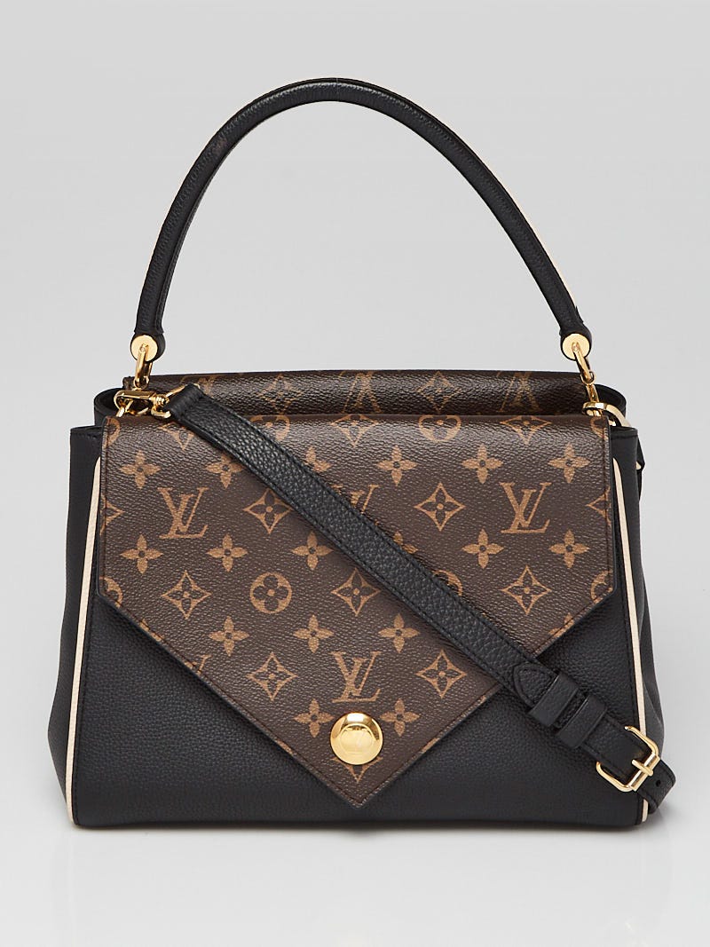 Louis Vuitton Black Leather and Monogram Canvas Double V Bag Louis Vuitton