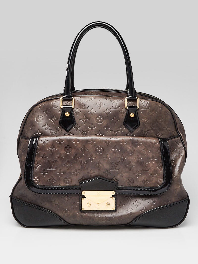 Louis Vuitton Gris/Black Monogram Embossed and Patent Leather Alizee Travel  Bag - Yoogi's Closet