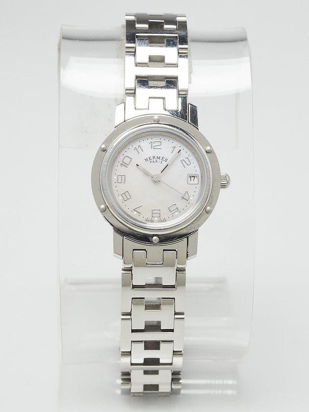 Hermes 24mm Stainless Steel Clipper Classique PM Quartz Watch
