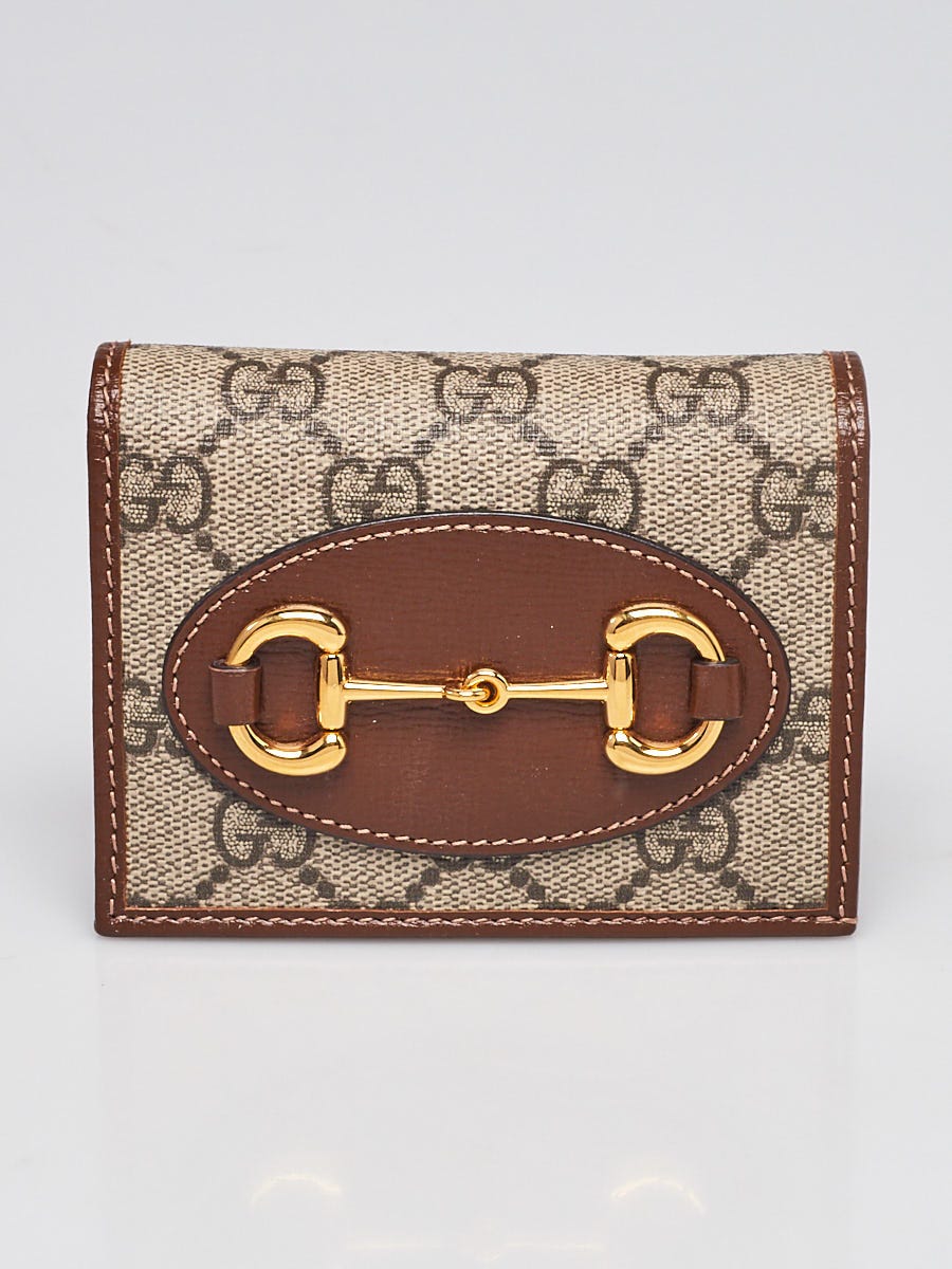 GUCCI Canvas Horse Bit Wallet Authentic Gucci Horsebit French Style Wallet Red & Green stripe Black  main image 2