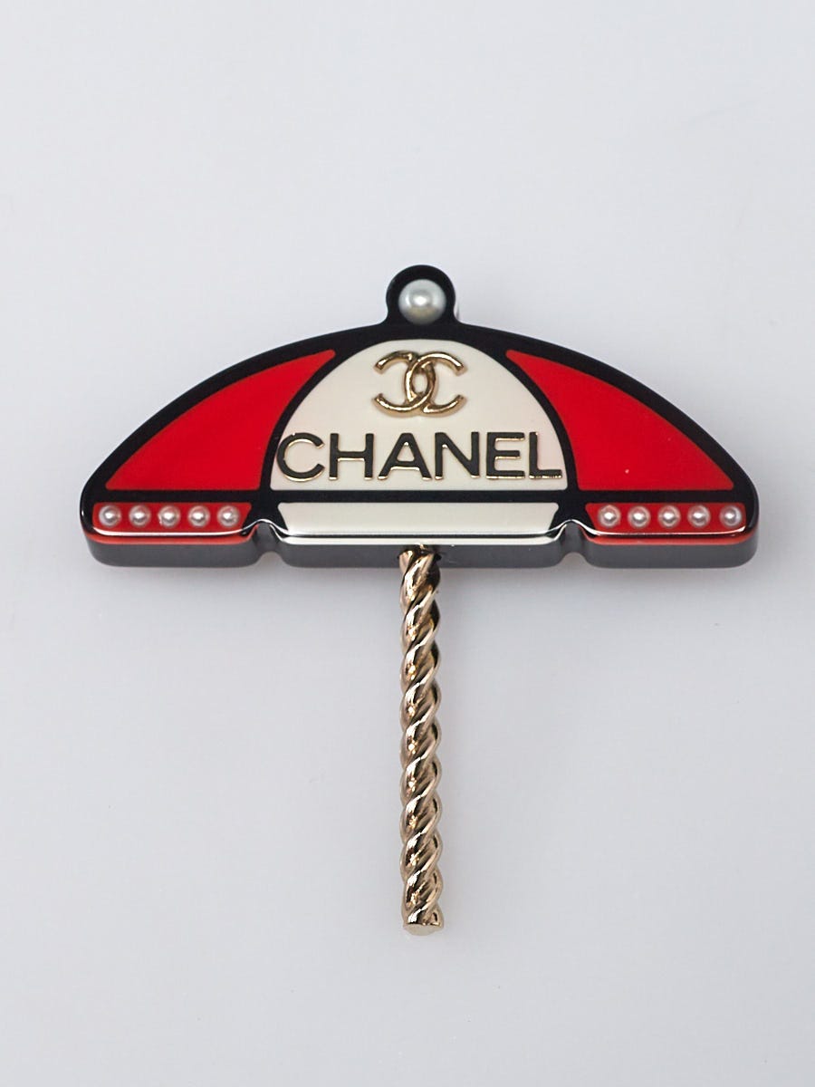 chanel logo pin brooch